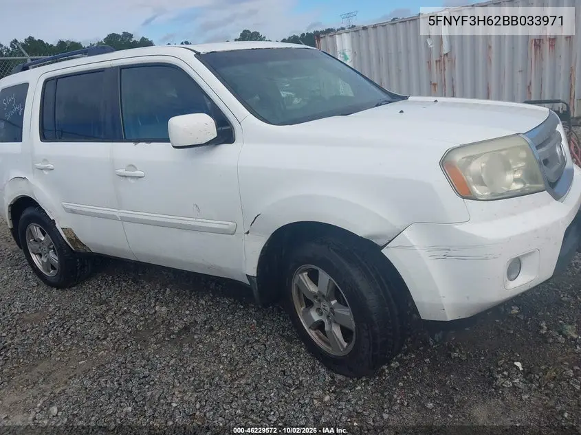 HONDA PILOT 2011, VIN 5FNYF3H62BB033971