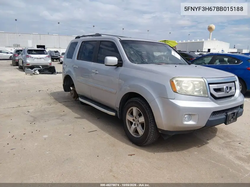 HONDA PILOT 2011, VIN 5FNYF3H67BB015188