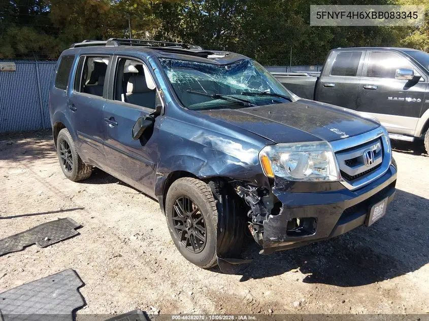 HONDA PILOT 2011, VIN 5FNYF4H6XBB083345