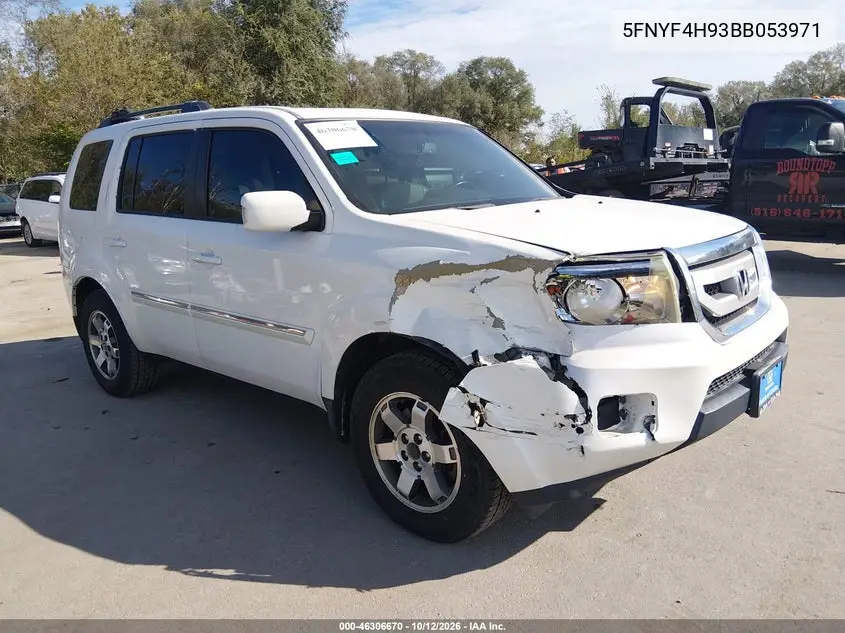 HONDA PILOT 2011, VIN 5FNYF4H93BB053971