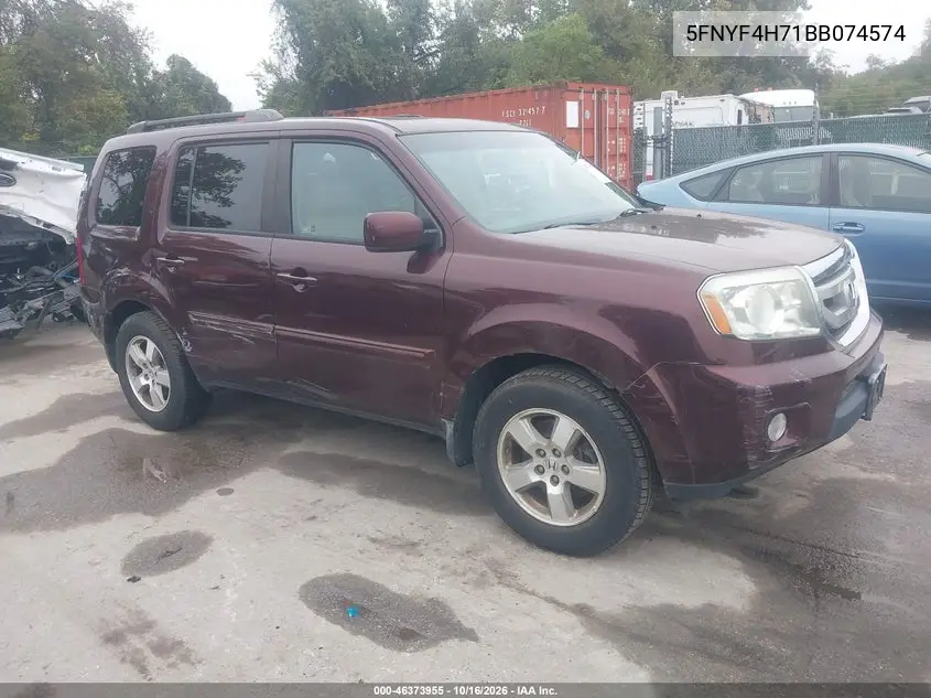 HONDA PILOT 2011, VIN 5FNYF4H71BB074574