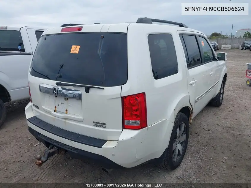 2012 HONDA PILOT VIN 5FNYF4H90CB506624 — фото 4