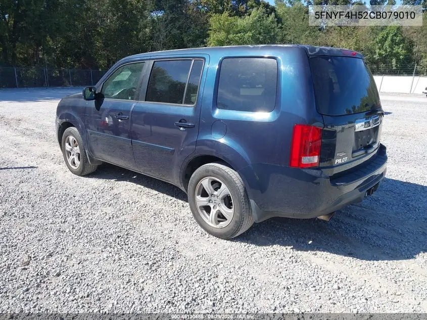 2012 HONDA PILOT VIN 5FNYF4H52CB079010 — фото 3