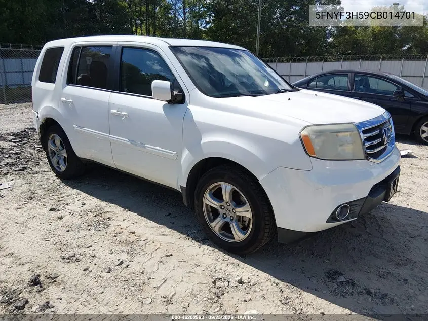 HONDA PILOT 2012, VIN 5FNYF3H59CB014701