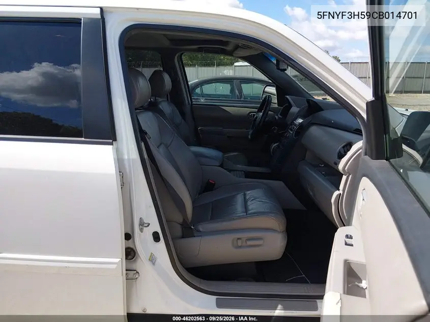 2012 HONDA PILOT VIN 5FNYF3H59CB014701 — фото 5