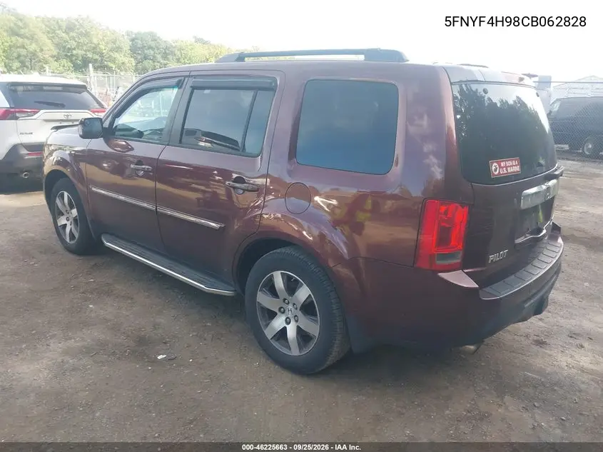 2012 HONDA PILOT VIN 5FNYF4H98CB062828 — фото 3