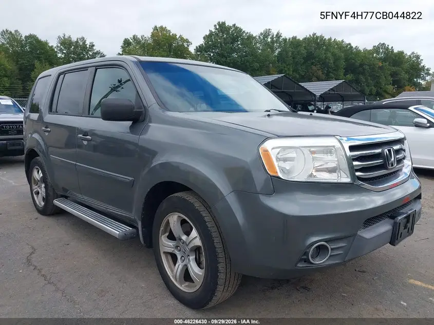 HONDA PILOT 2012, VIN 5FNYF4H77CB044822