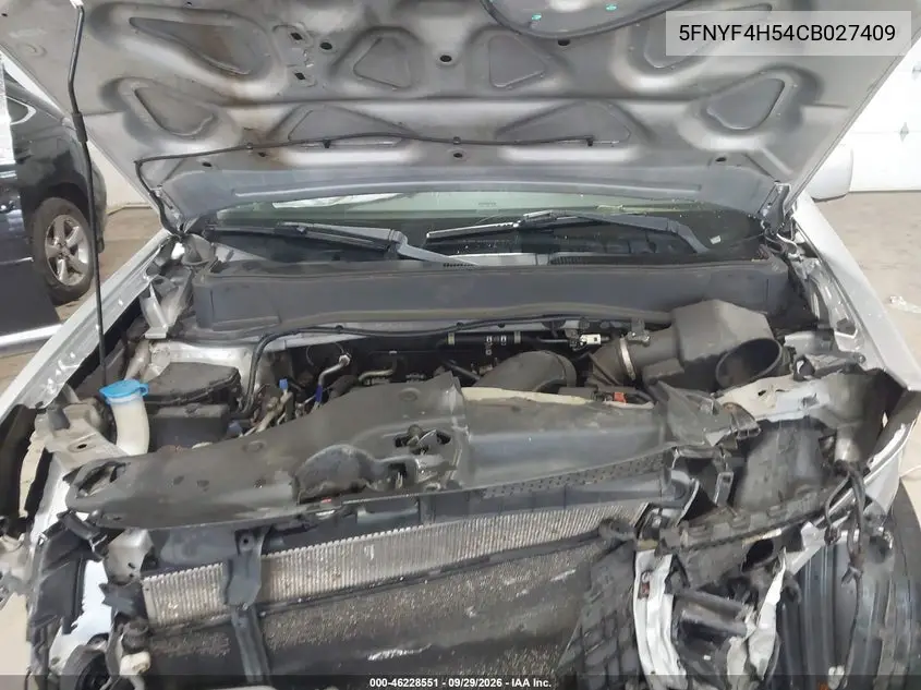 2012 HONDA PILOT VIN 5FNYF4H54CB027409 — фото 10