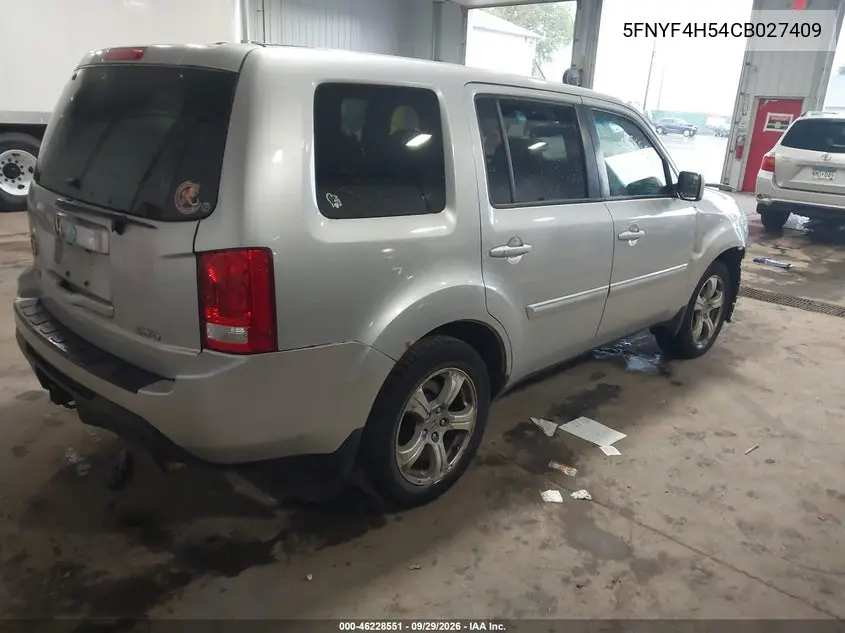 2012 HONDA PILOT VIN 5FNYF4H54CB027409 — фото 4