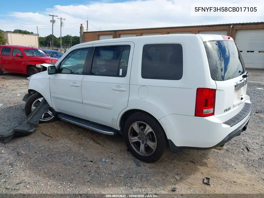 2012 HONDA PILOT VIN 5FNYF3H58CB017105 — фото 3