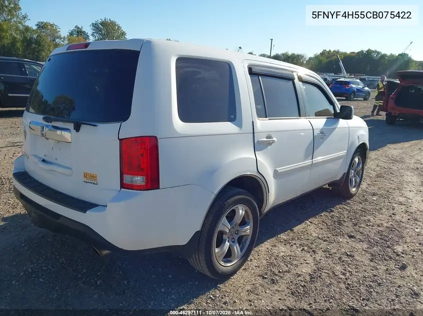 2012 HONDA PILOT VIN 5FNYF4H55CB075422 — фото 4