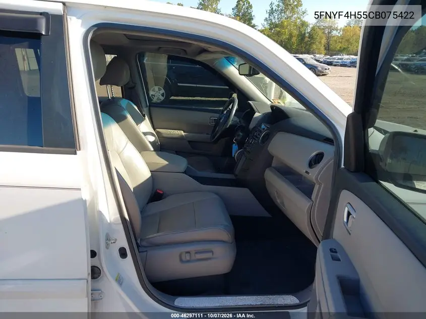 2012 HONDA PILOT VIN 5FNYF4H55CB075422 — фото 5