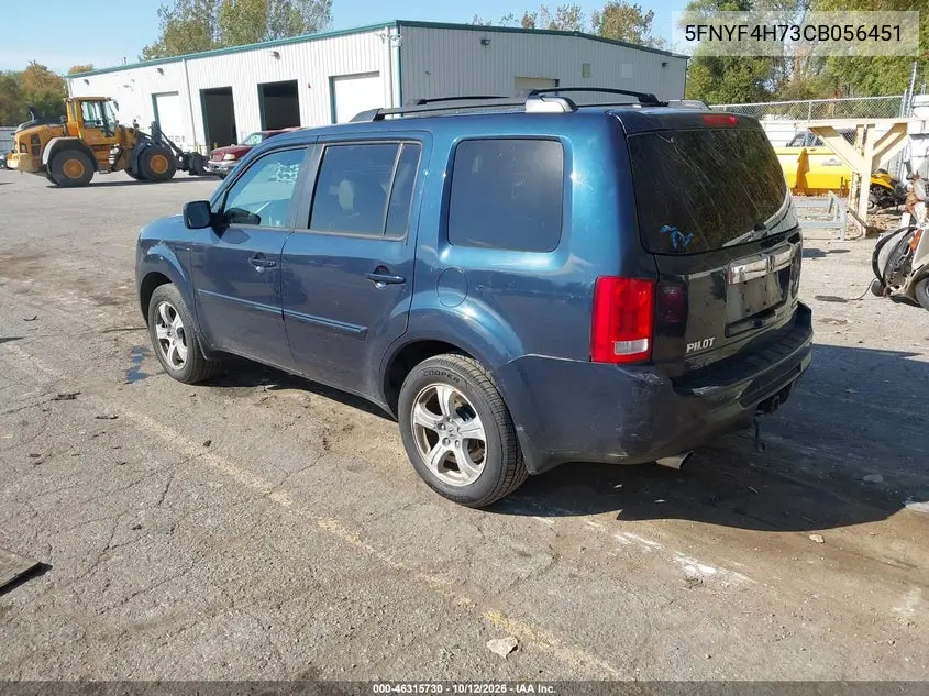 2012 HONDA PILOT VIN 5FNYF4H73CB056451 — фото 3