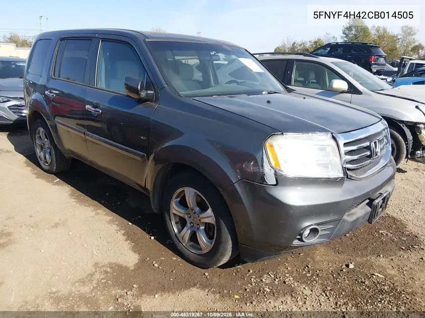 HONDA PILOT 2012, VIN 5FNYF4H42CB014505