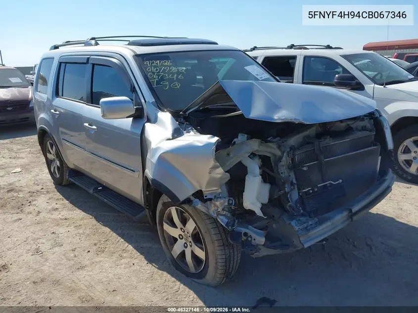 HONDA PILOT 2012, VIN 5FNYF4H94CB067346