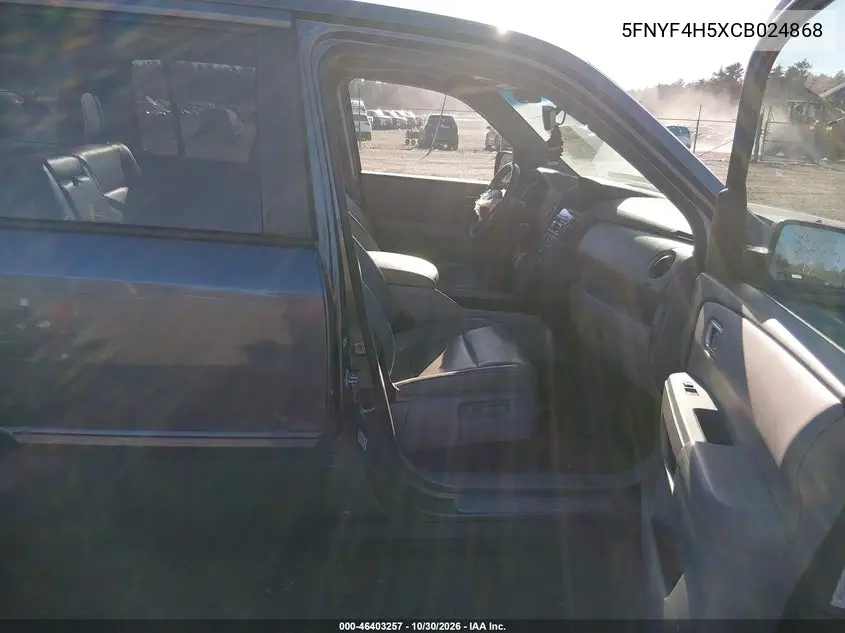 HONDA PILOT 2012, VIN 5FNYF4H5XCB024868