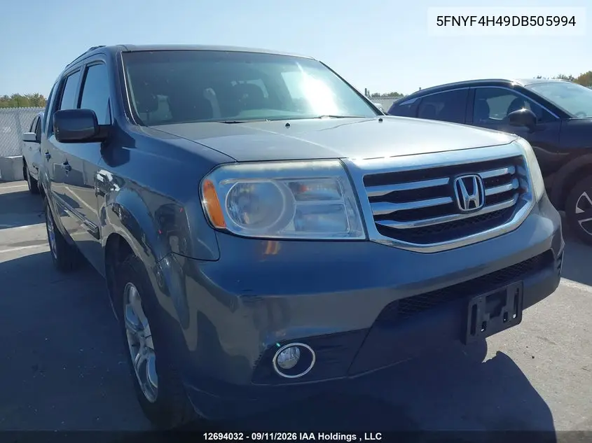 HONDA PILOT 2013, VIN 5FNYF4H49DB505994