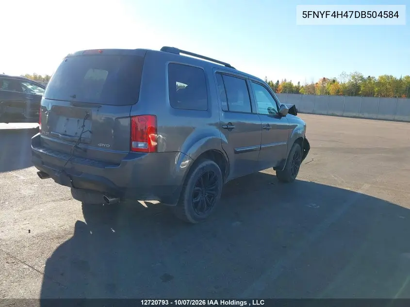 2013 HONDA PILOT VIN 5FNYF4H47DB504584 — фото 4