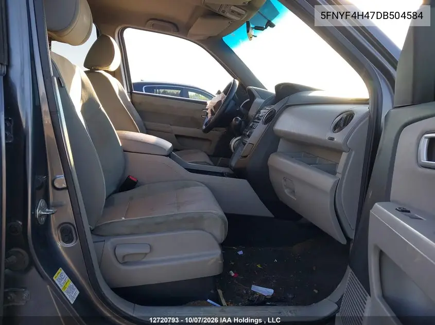 2013 HONDA PILOT VIN 5FNYF4H47DB504584 — фото 5