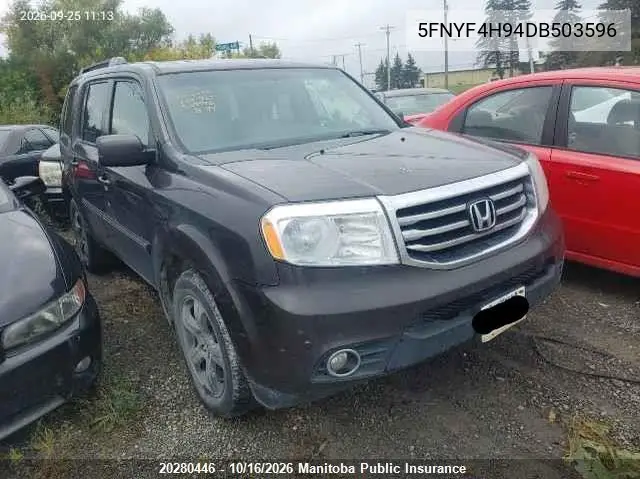 HONDA PILOT 2013, VIN 5FNYF4H94DB503596