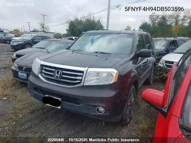 2013 HONDA PILOT VIN 5FNYF4H94DB503596 — фото 2