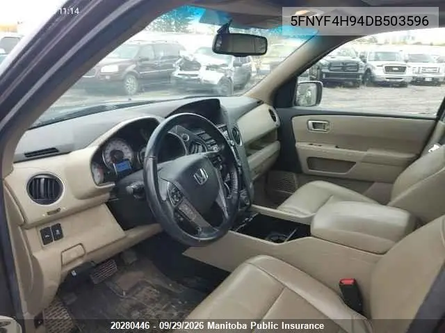 2013 HONDA PILOT VIN 5FNYF4H94DB503596 — фото 5