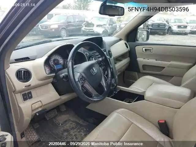 2013 HONDA PILOT VIN 5FNYF4H94DB503596 — фото 7