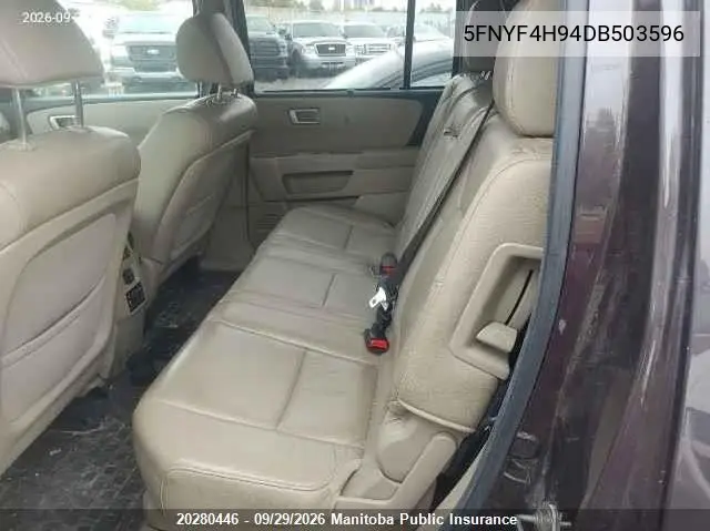 2013 HONDA PILOT VIN 5FNYF4H94DB503596 — фото 8
