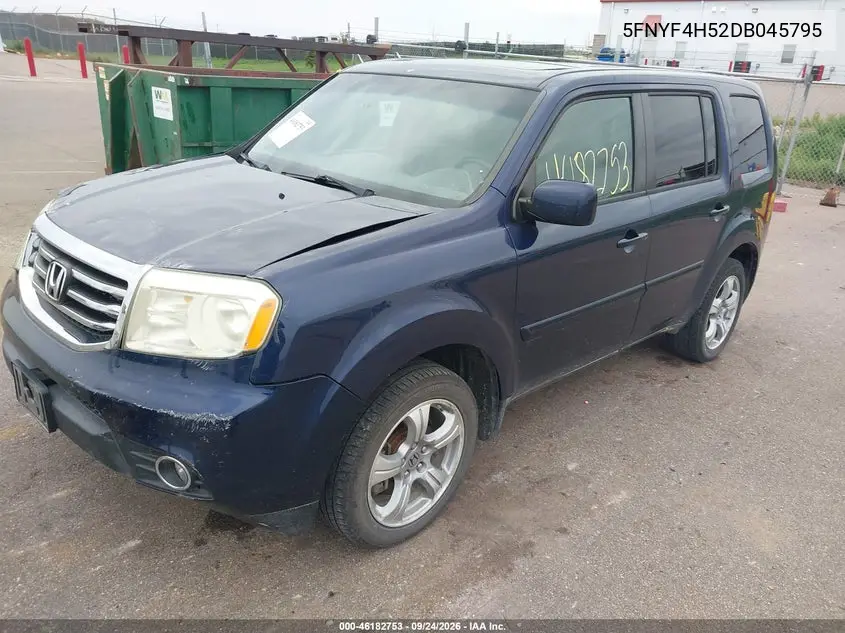 2013 HONDA PILOT VIN 5FNYF4H52DB045795 — фото 2