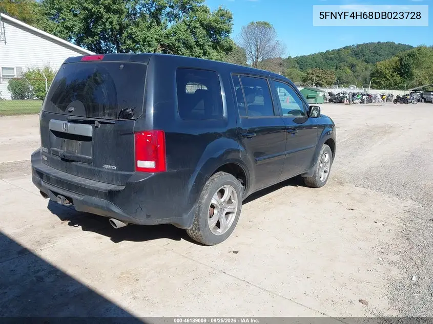 2013 HONDA PILOT VIN 5FNYF4H68DB023728 — фото 4