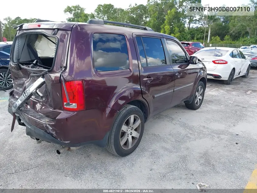 2013 HONDA PILOT VIN 5FNYF3H90DB007110 — фото 4