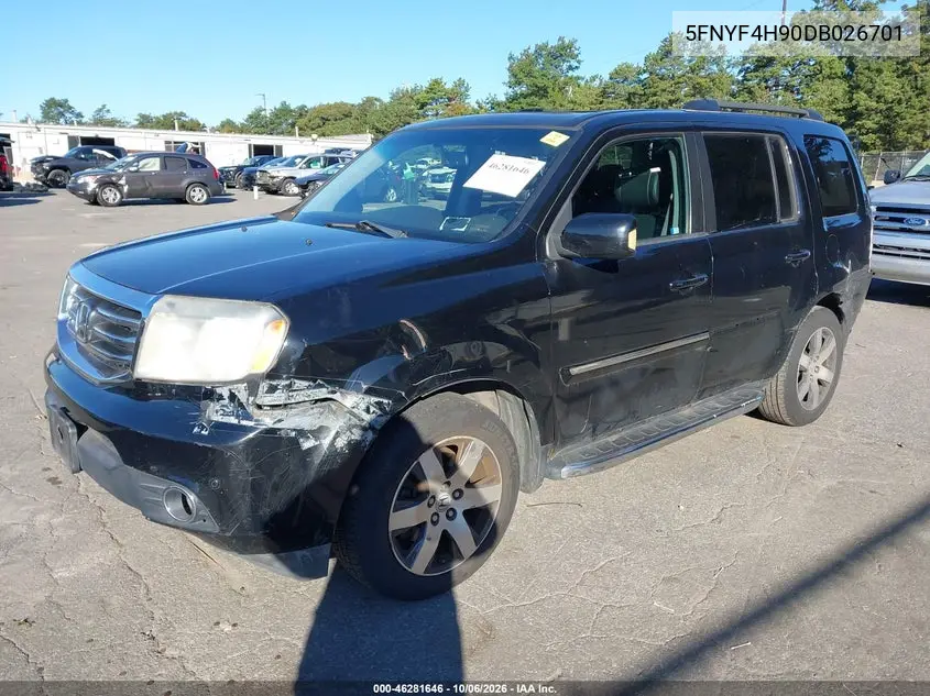 2013 HONDA PILOT VIN 5FNYF4H90DB026701 — фото 2