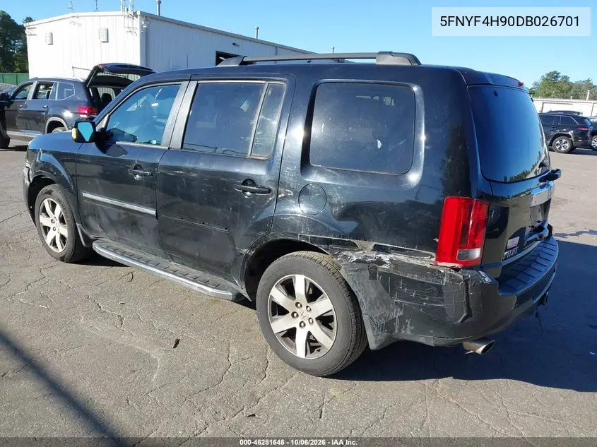 2013 HONDA PILOT VIN 5FNYF4H90DB026701 — фото 3