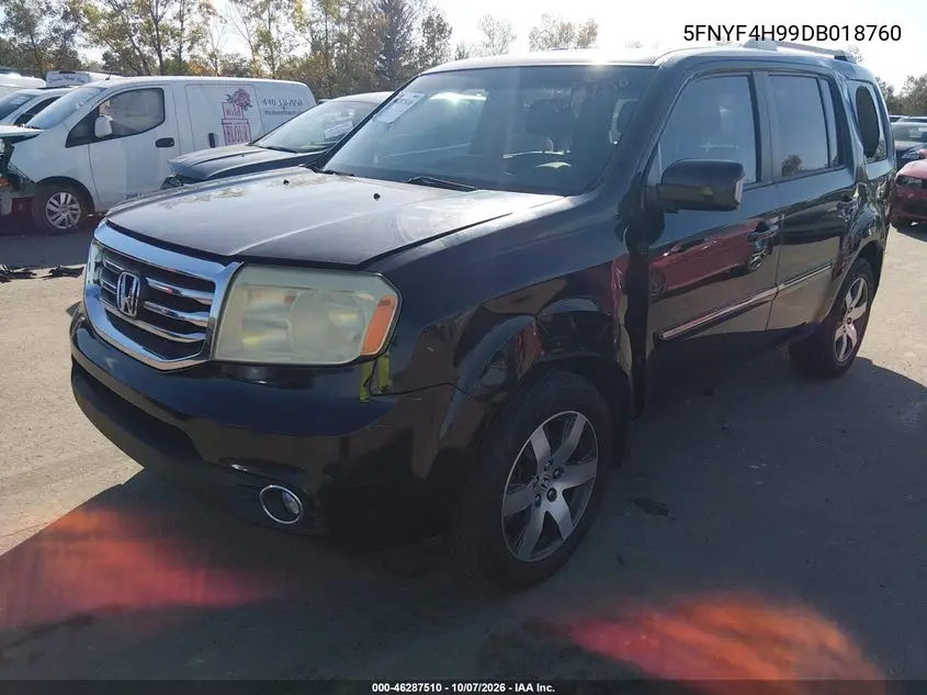 2013 HONDA PILOT VIN 5FNYF4H99DB018760 — фото 2