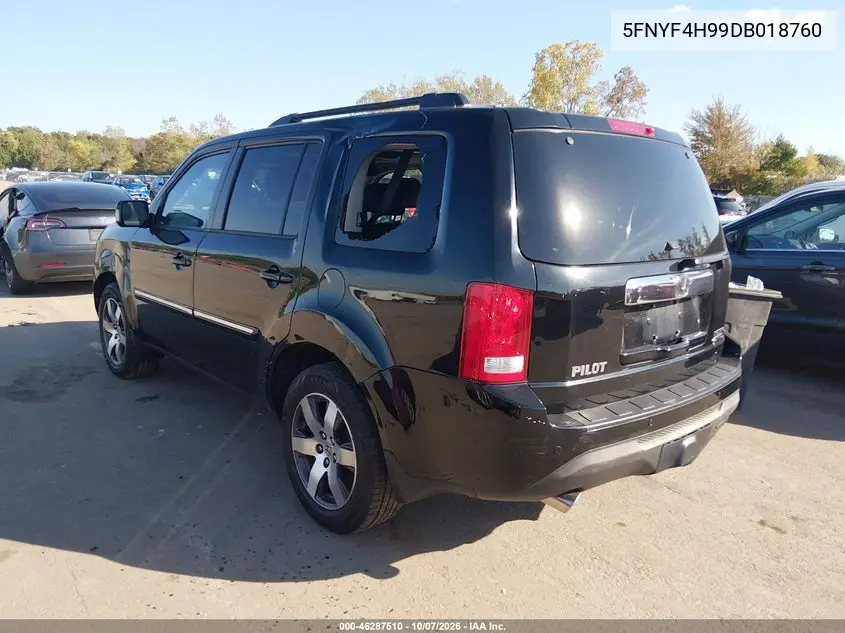 2013 HONDA PILOT VIN 5FNYF4H99DB018760 — фото 3