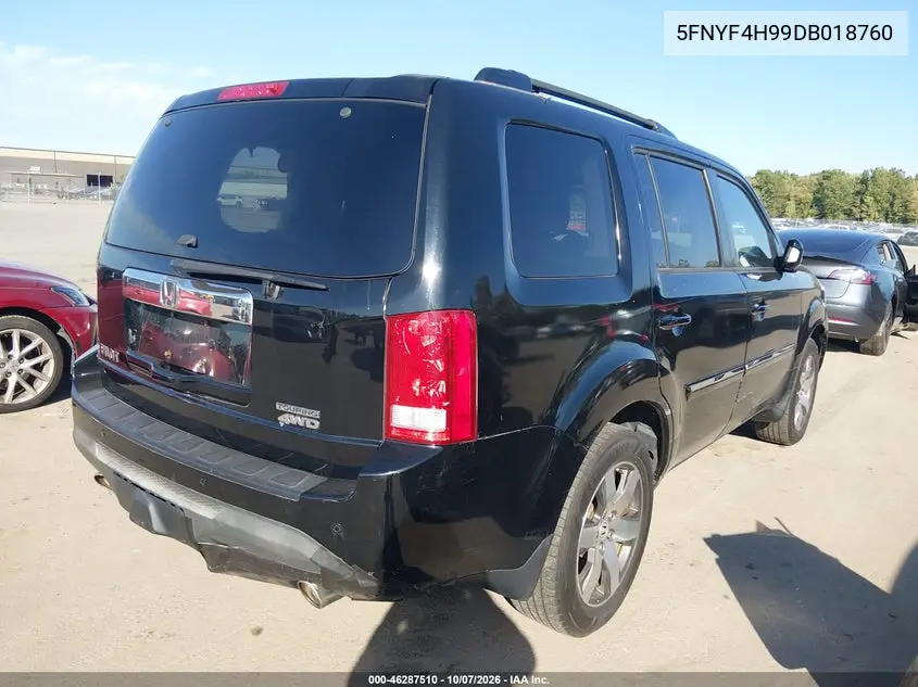 2013 HONDA PILOT VIN 5FNYF4H99DB018760 — фото 4