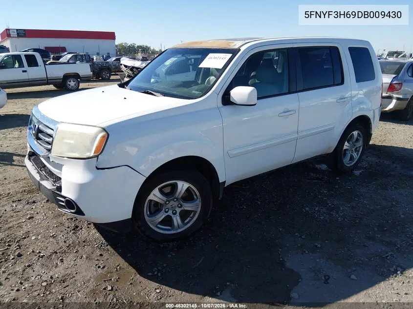 2013 HONDA PILOT VIN 5FNYF3H69DB009430 — фото 2
