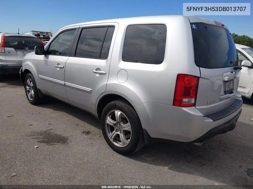 2013 HONDA PILOT VIN 5FNYF3H53DB013707 — фото 3