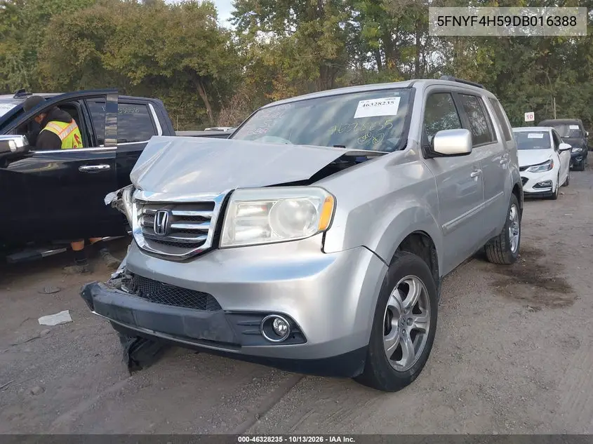 2013 HONDA PILOT VIN 5FNYF4H59DB016388 — фото 2