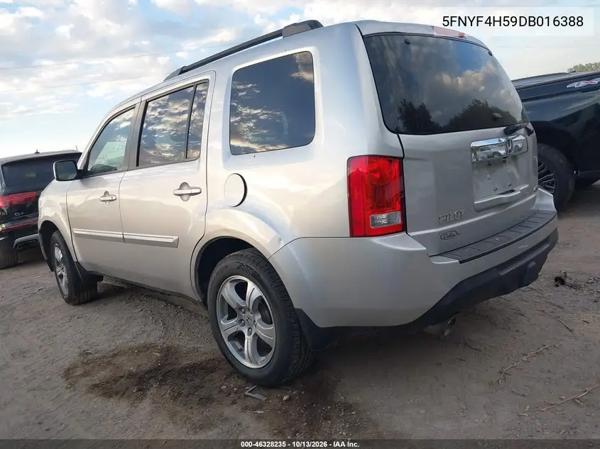 2013 HONDA PILOT VIN 5FNYF4H59DB016388 — фото 3