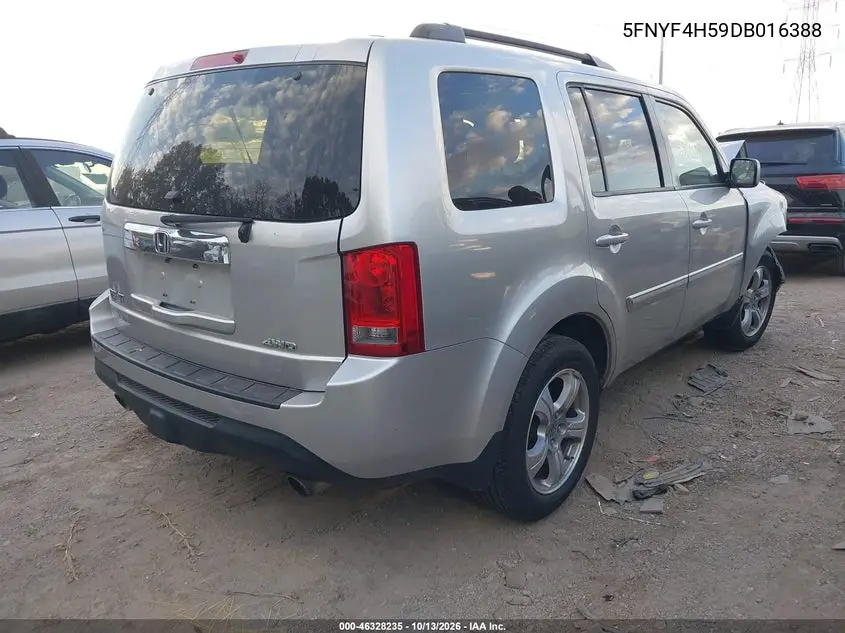 2013 HONDA PILOT VIN 5FNYF4H59DB016388 — фото 4