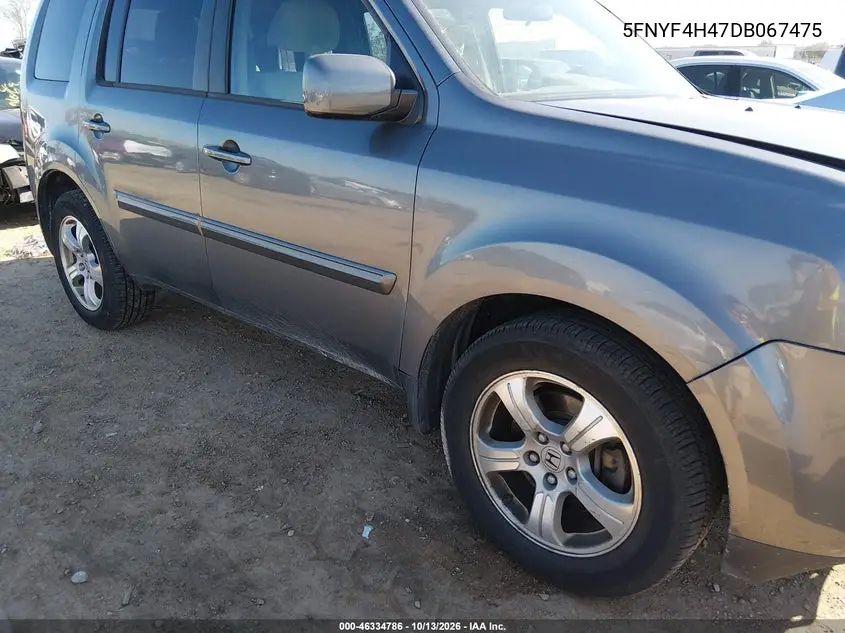 HONDA PILOT 2013, VIN 5FNYF4H47DB067475