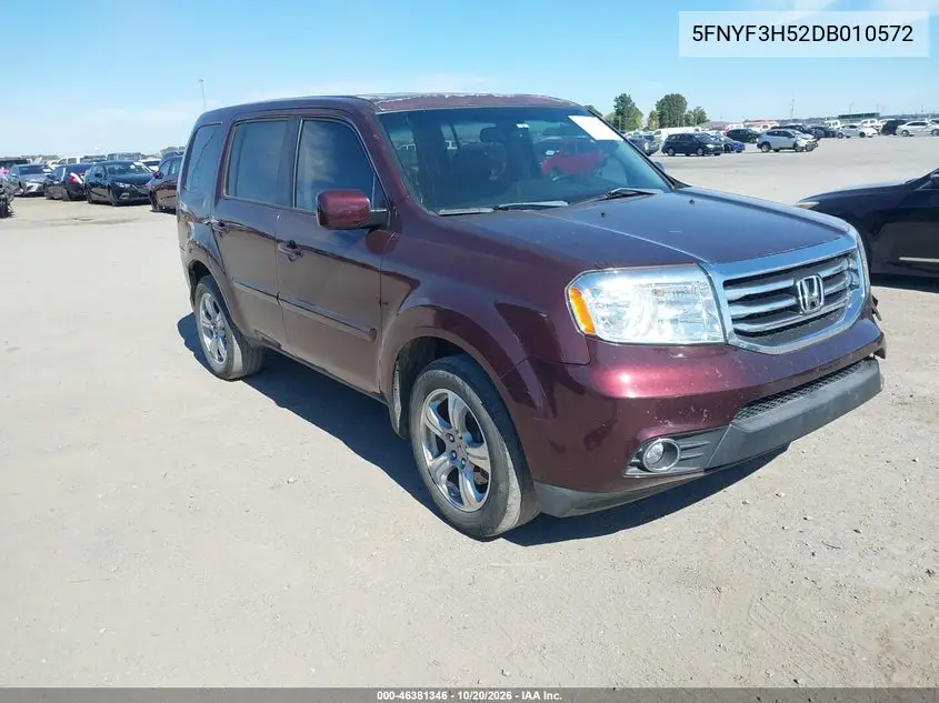 HONDA PILOT 2013, VIN 5FNYF3H52DB010572