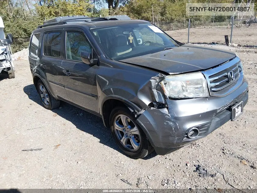 HONDA PILOT 2013, VIN 5FNYF4H72DB014807