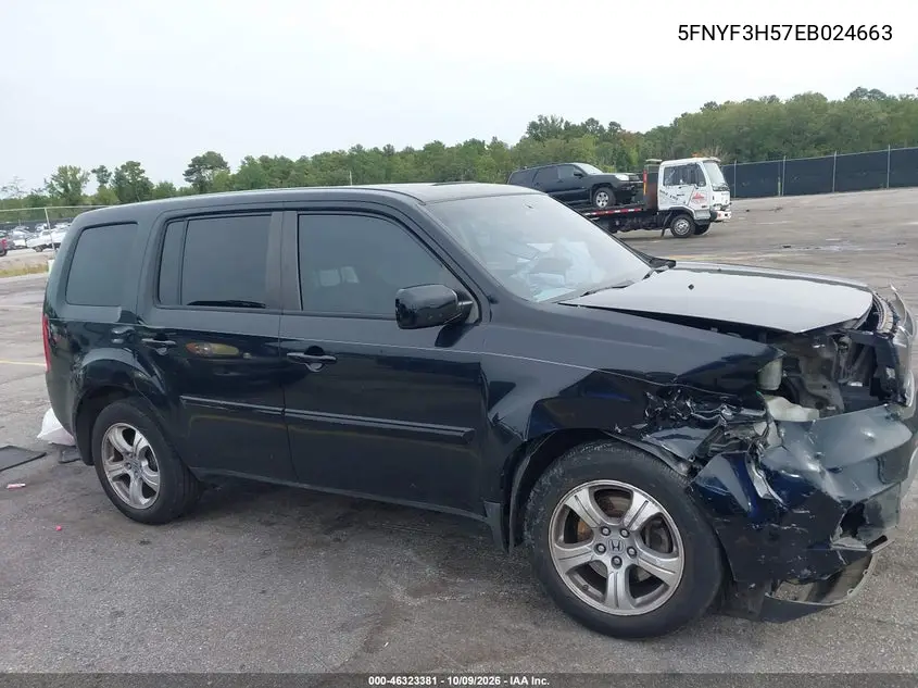 HONDA PILOT 2014, VIN 5FNYF3H57EB024663