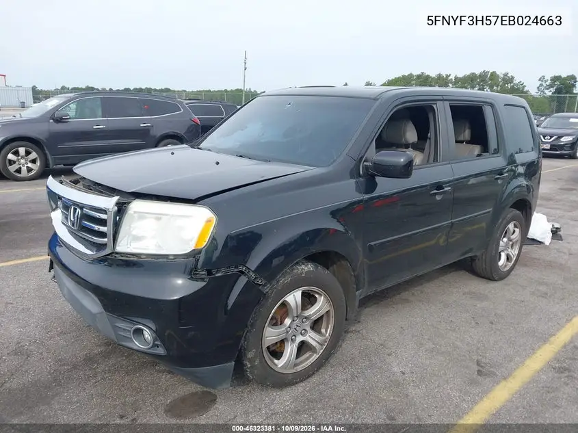 2014 HONDA PILOT VIN 5FNYF3H57EB024663 — фото 2