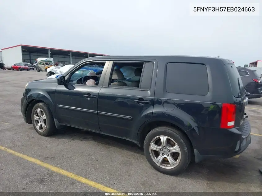 2014 HONDA PILOT VIN 5FNYF3H57EB024663 — фото 3