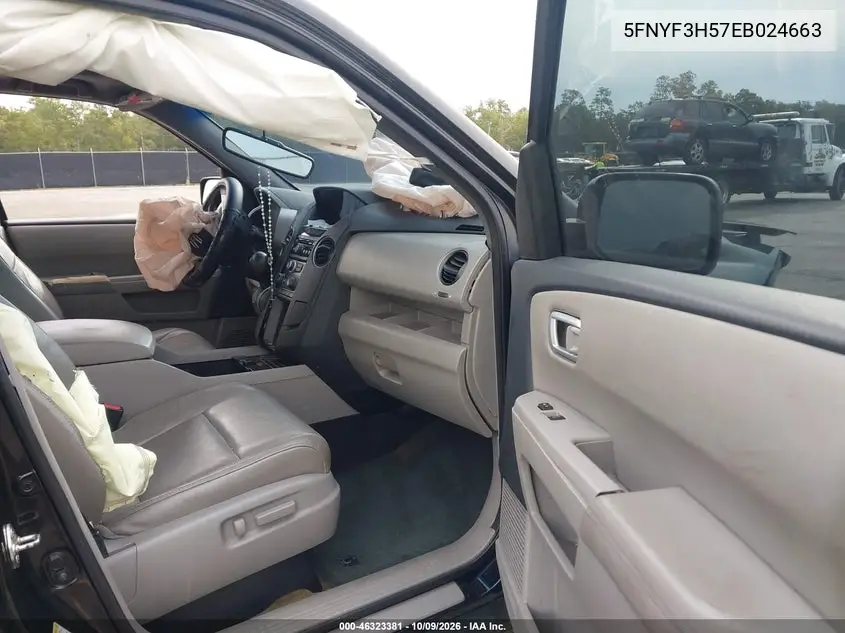 2014 HONDA PILOT VIN 5FNYF3H57EB024663 — фото 5