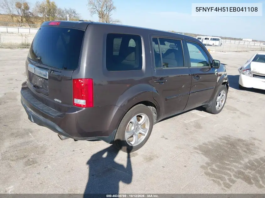 2014 HONDA PILOT VIN 5FNYF4H51EB041108 — фото 4
