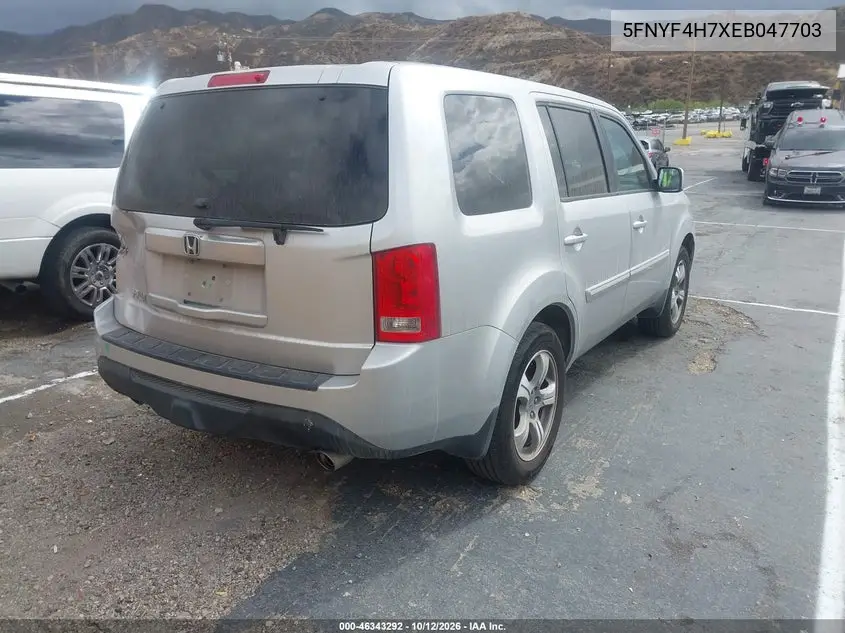 2014 HONDA PILOT VIN 5FNYF4H7XEB047703 — фото 4